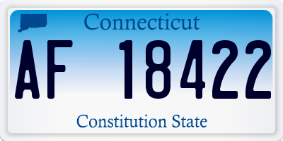 CT license plate AF18422