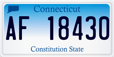 CT license plate AF18430