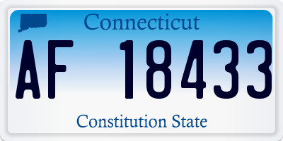 CT license plate AF18433