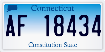 CT license plate AF18434