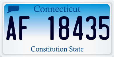 CT license plate AF18435