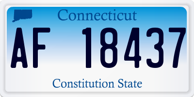 CT license plate AF18437
