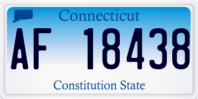 CT license plate AF18438