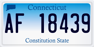 CT license plate AF18439