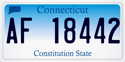 CT license plate AF18442