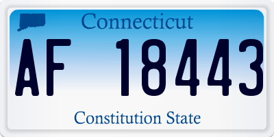 CT license plate AF18443
