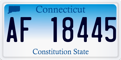 CT license plate AF18445