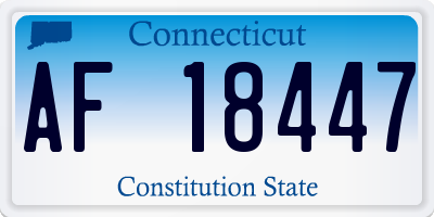 CT license plate AF18447