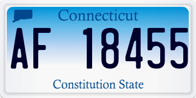 CT license plate AF18455