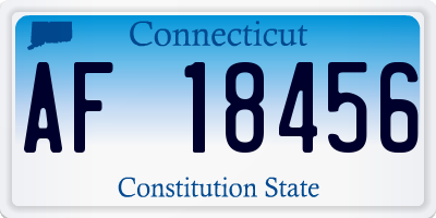 CT license plate AF18456