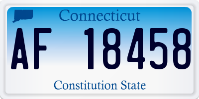 CT license plate AF18458