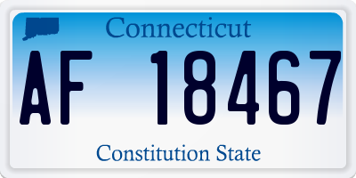 CT license plate AF18467