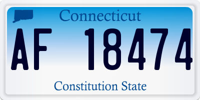 CT license plate AF18474