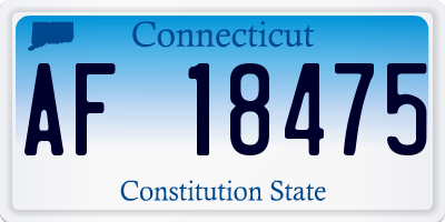 CT license plate AF18475