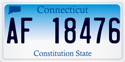 CT license plate AF18476