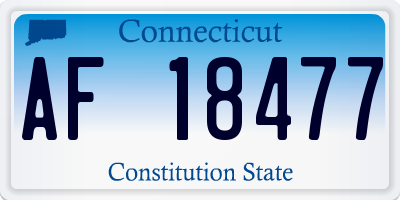 CT license plate AF18477