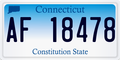 CT license plate AF18478