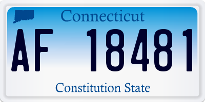CT license plate AF18481
