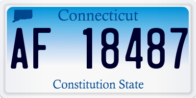 CT license plate AF18487