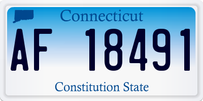 CT license plate AF18491