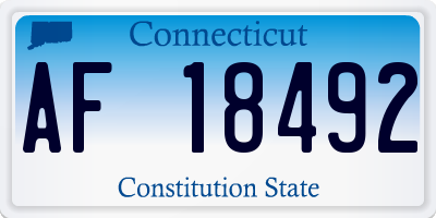 CT license plate AF18492