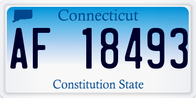 CT license plate AF18493