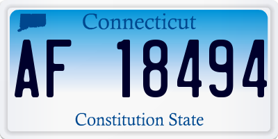 CT license plate AF18494