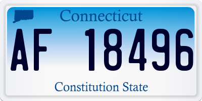CT license plate AF18496