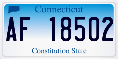 CT license plate AF18502