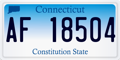 CT license plate AF18504