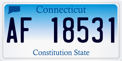 CT license plate AF18531