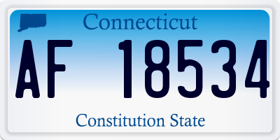 CT license plate AF18534