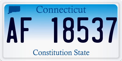 CT license plate AF18537