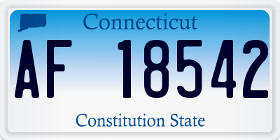 CT license plate AF18542