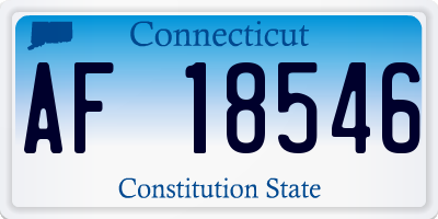 CT license plate AF18546