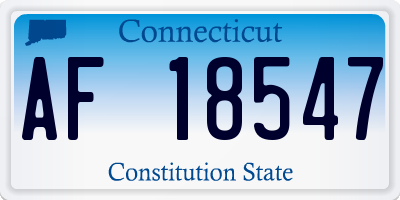 CT license plate AF18547