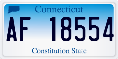 CT license plate AF18554