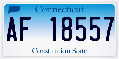CT license plate AF18557