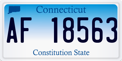 CT license plate AF18563