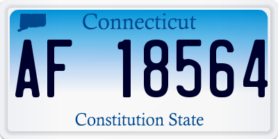 CT license plate AF18564
