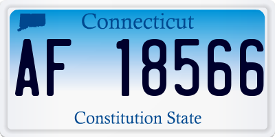 CT license plate AF18566