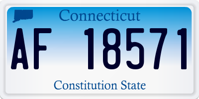 CT license plate AF18571