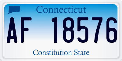 CT license plate AF18576