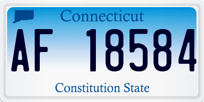 CT license plate AF18584