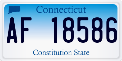 CT license plate AF18586
