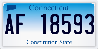 CT license plate AF18593