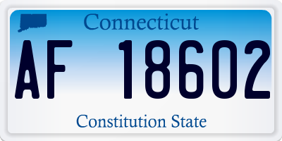 CT license plate AF18602