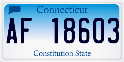 CT license plate AF18603