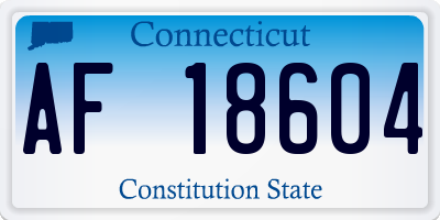 CT license plate AF18604