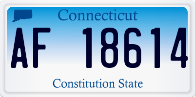CT license plate AF18614